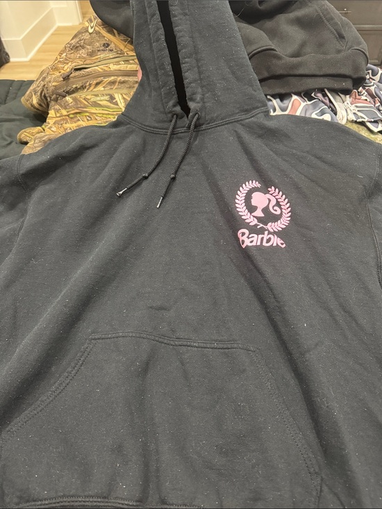 Barbie Jackets & Blazers - Barbie Black Hoodie with Pink Emblem